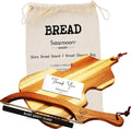 Wooden Bread Bow Knife with Acacia Cutting Board - Clean Slices