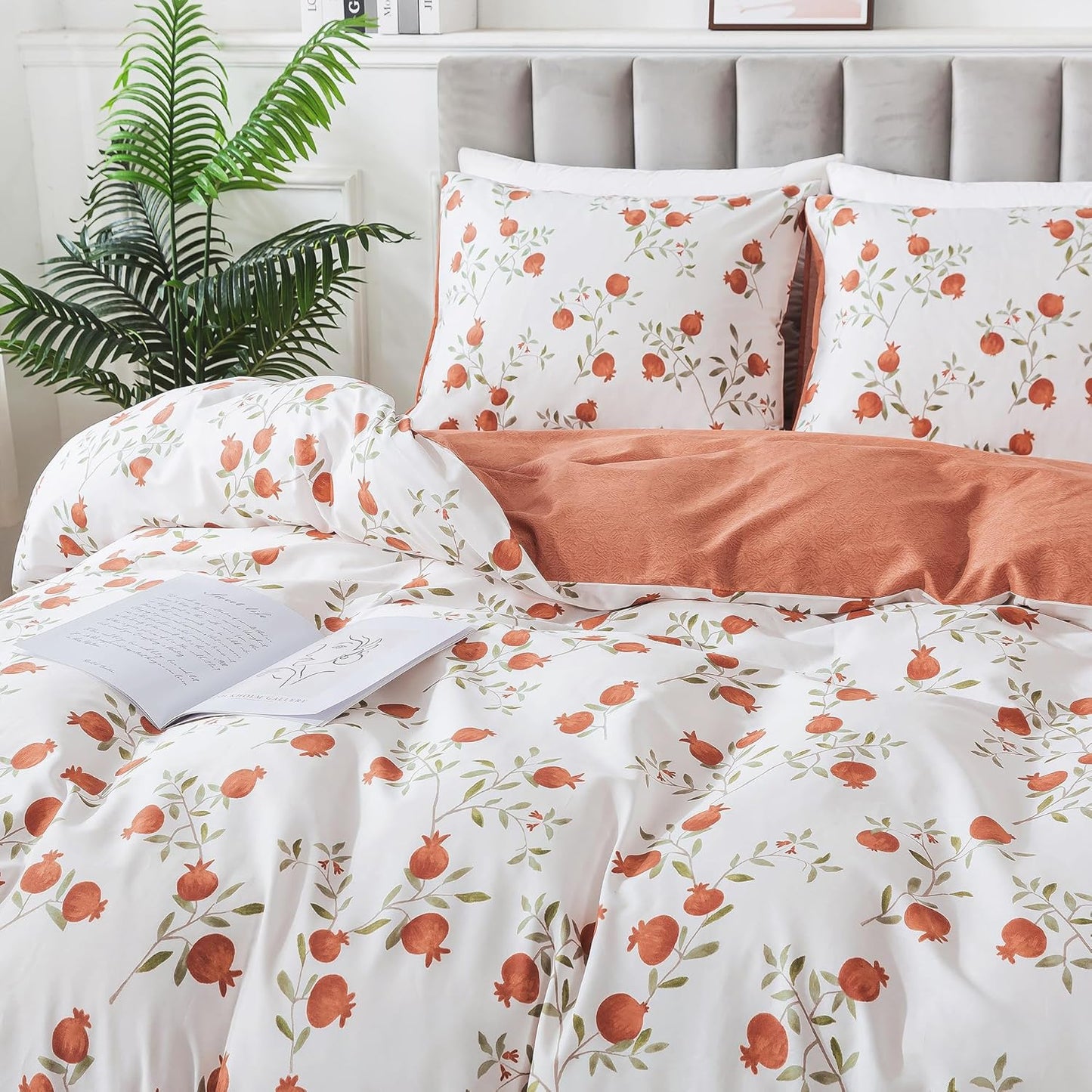 HoneiLife Fruits Duvet Cover King - 100% Cotton Comforter Set