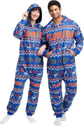 FOCO Unisex NCAA Team Ugly Pattern Holiday Pajamas Onesie - Cozy