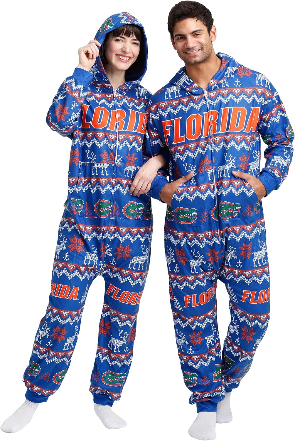 FOCO Unisex NCAA College Team Holiday Pajamas One Piece Onesie