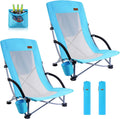 Nice C Beach Chair Set of 2 with Cooler and Cup Holder for Comfort
