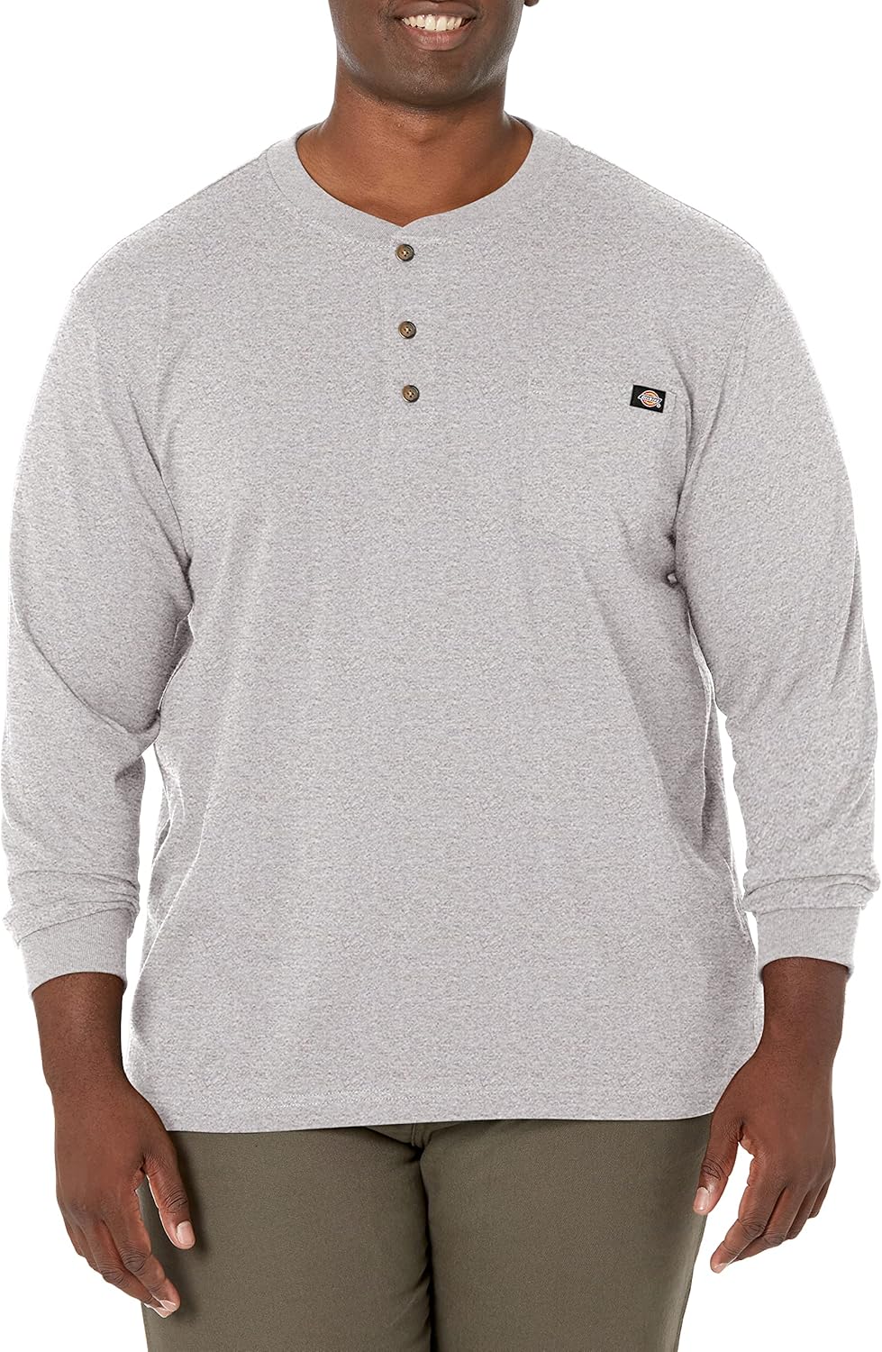 Dickies Men's Long Sleeve Heavyweight Henley for Comfort and Style