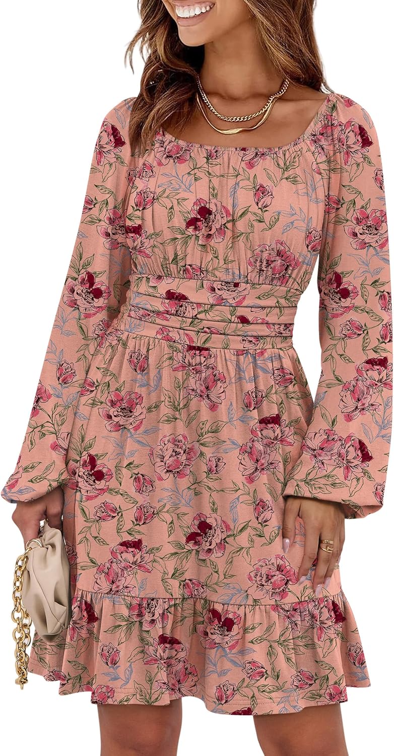 Stylish Long Sleeve A-Line Dress for Women by ANRABESS
