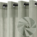 Sage Green Linen Curtains 84 in Length 2 Panels - Semi Sheer Privacy