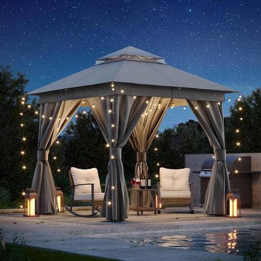 LAUSAINT HOME Outdoor Patio Gazebo 8ftx8ft for Backyard Events
