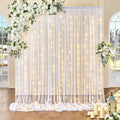 Besutolife White Sheer Curtains with Lights - Elegant Party Decor