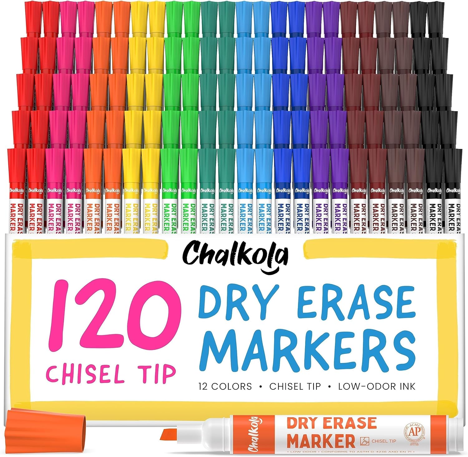 Chalkola Bulk Dry Erase Markers for Classroom - 120 Pack