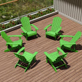 Adirondack Chairs Set of 6 - Durable Plastic Patio Seating