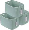 Cotton Rope Storage Basket Bins for Organizing Clothes and Toys
