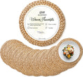 Woven Placemats Set of 10 by BLUEWEST - Round Rattan Table Decor