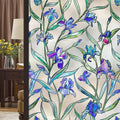 Coavas 3D Violet Floral Stained Glass Window Privacy Film - Colorful