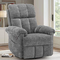 Grey Chenille Recliner Chair for Adults - Swivel Rocker, Compact