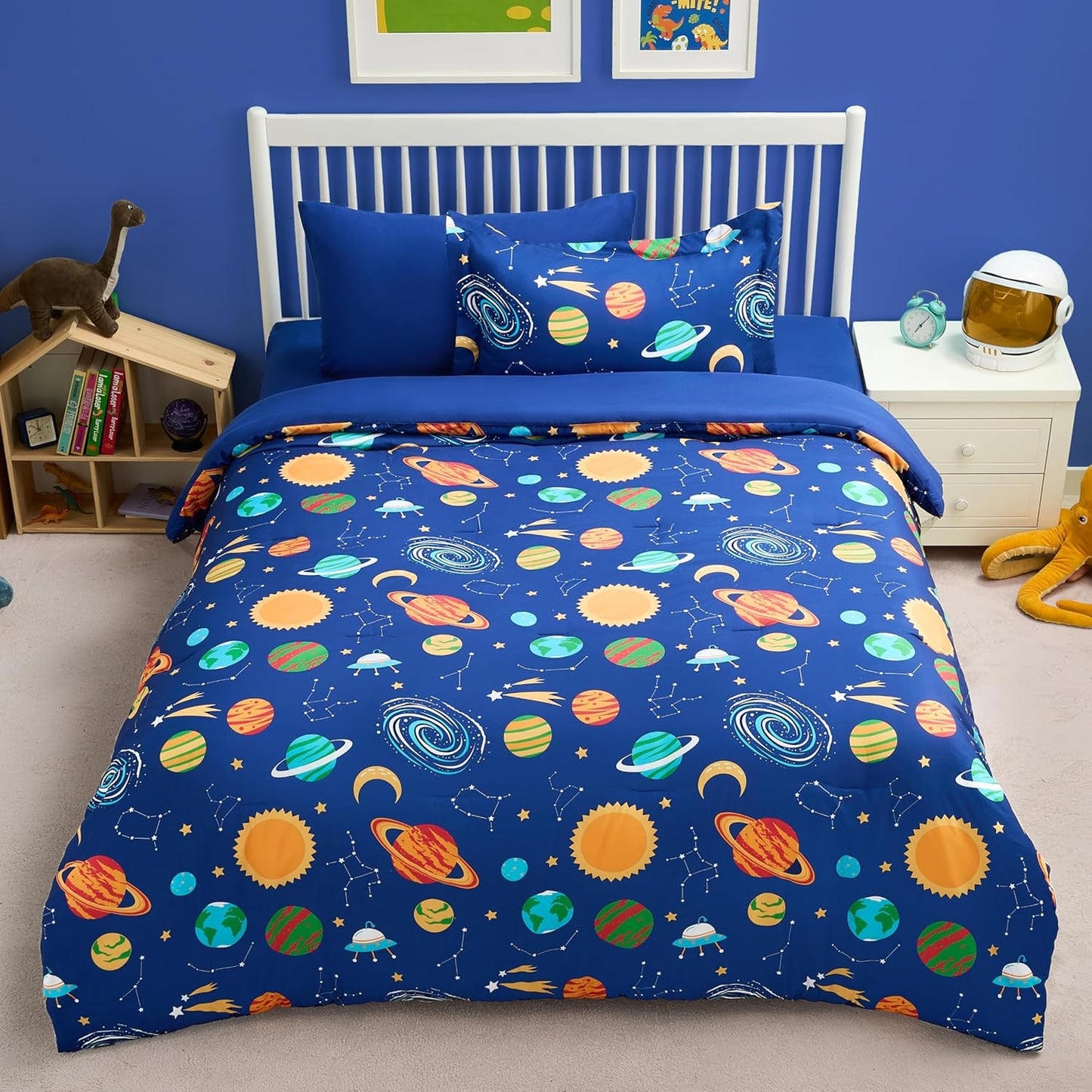 Joiedomi Kid Twin Comforter Set for Cosmic Space Dreams