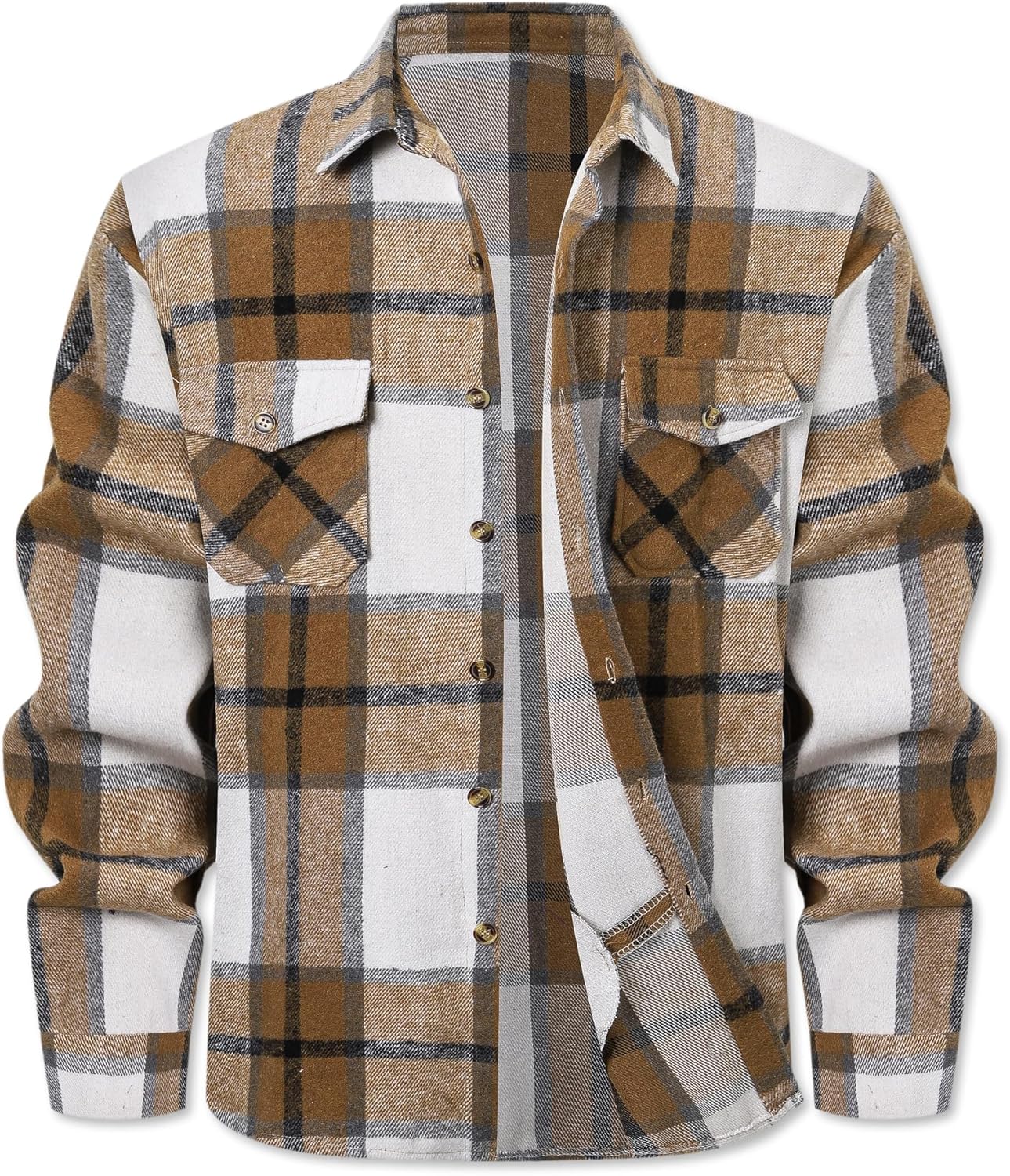 Cromoncent Men's Long Sleeve Thick Flannel Shirt Jacket Review