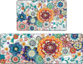 Floral Kitchen Rugs Mats for Floor 2 Piece - Cushioned Anti Fatigue