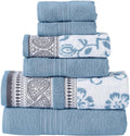 Modern Threads 6 Piece Towel Set Ophelia Blue - Ultra Plush Cotton