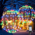 Set of 2 Christmas Hanging Ball Lights - Connectable Multicolor Globe