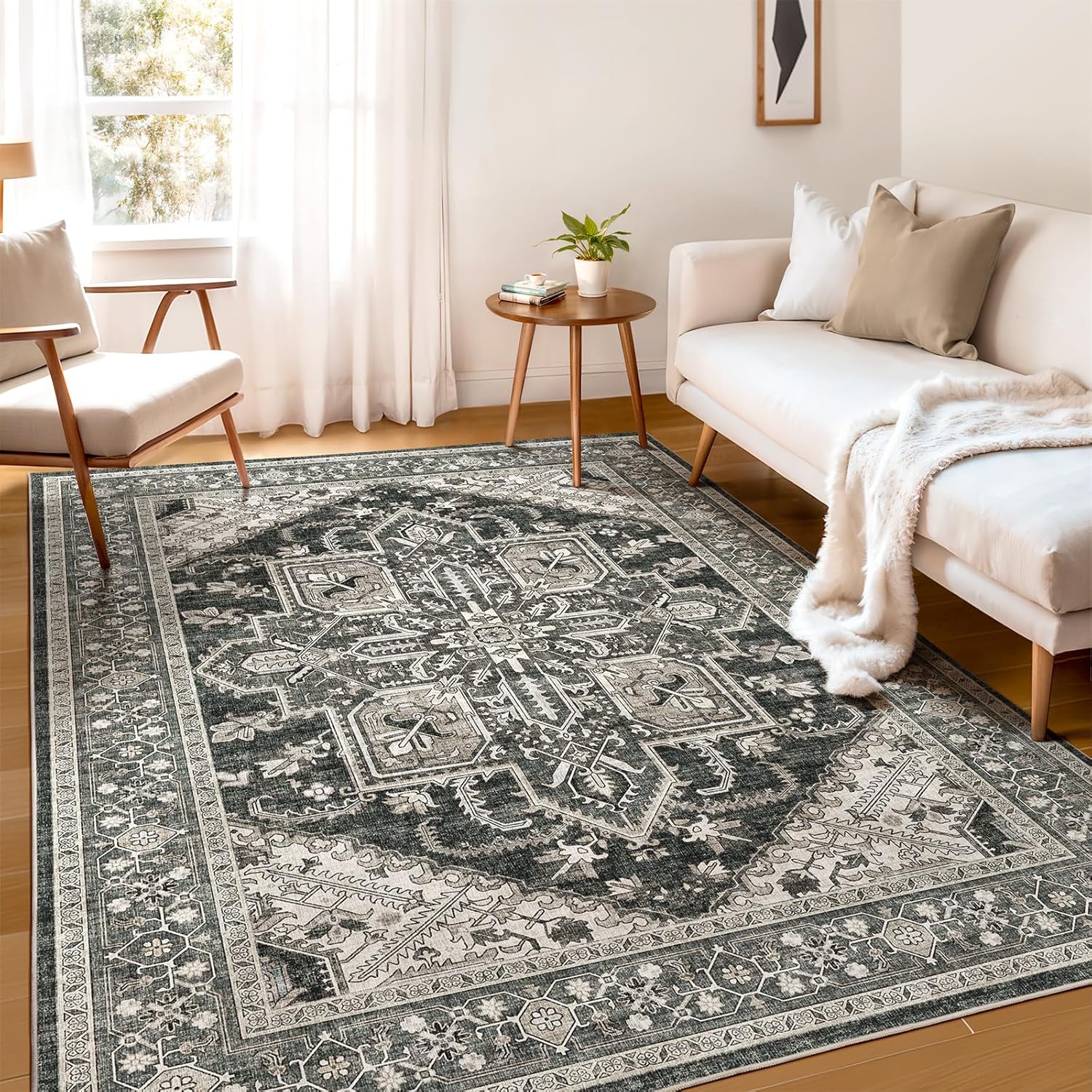 WITSHOCK 6x9 Area Rug for Living Room, Soft and Washable