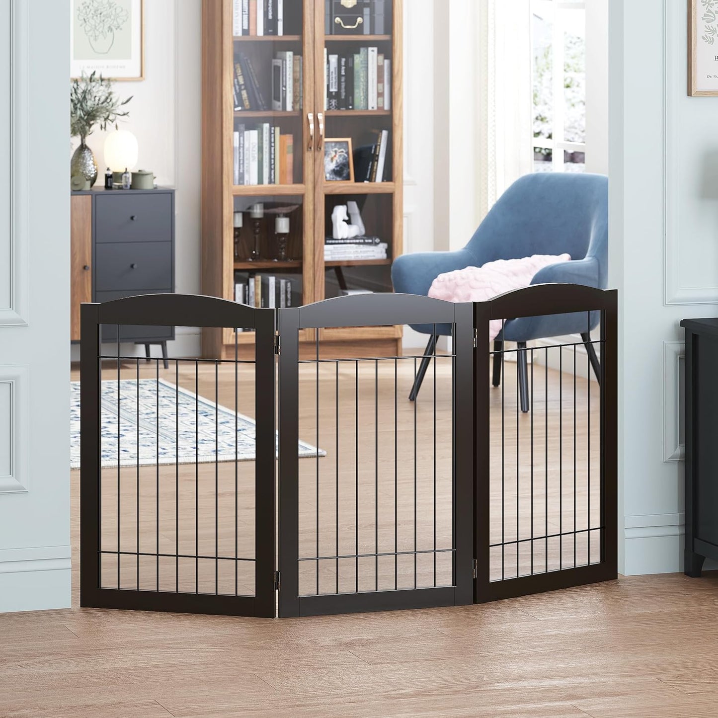 Spirich Freestanding Wire Pet Gate for Dogs - 3 Panel Safety Fence