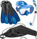 CRESSI Scuba Snorkeling Dive Mask with Palau Short Fins - Compact