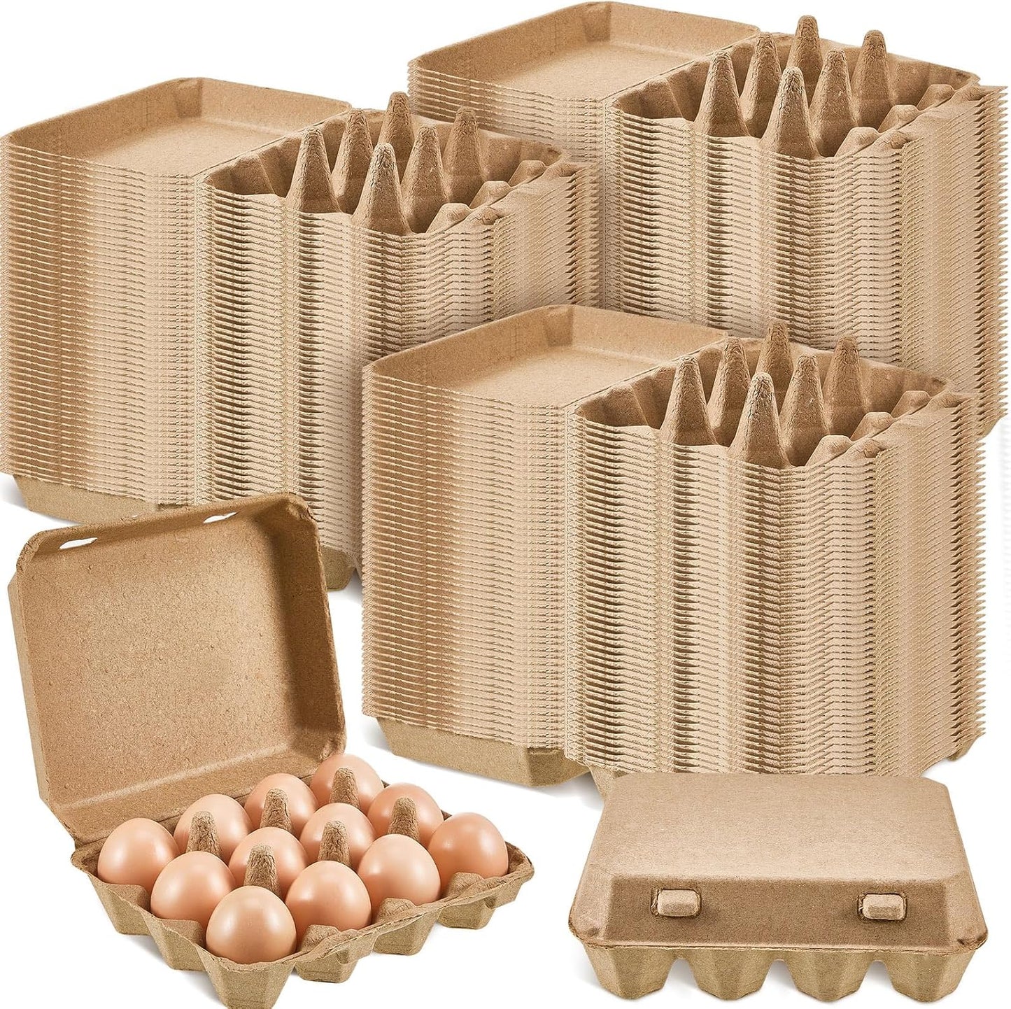 200 Paper Pulp Egg Cartons for Fresh Duck and Quail Storage