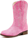Girls Cowgirl Boots Toddler Glitter Square Toe Mid Calf - Comfortable