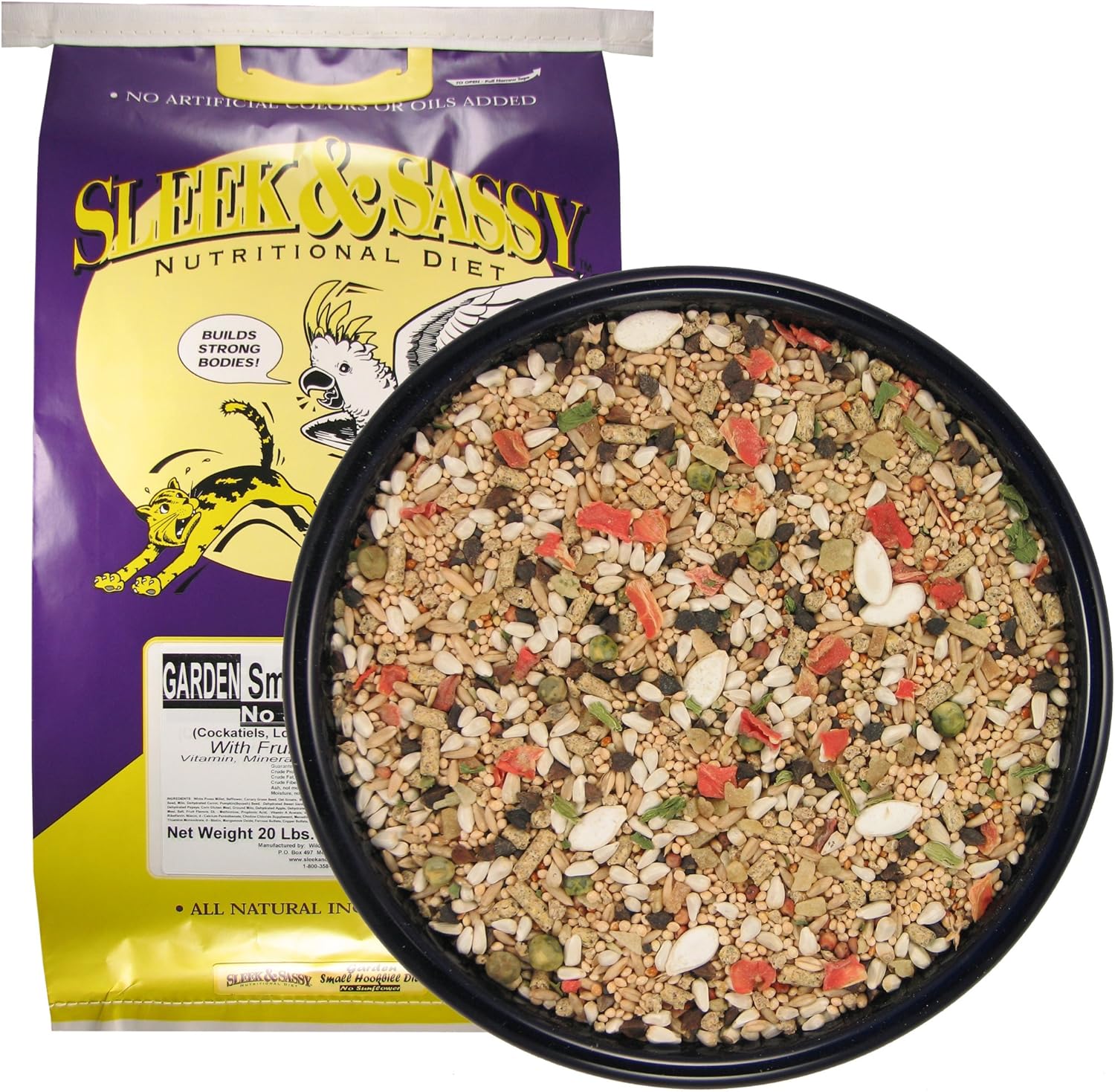 SLEEK & SASSY Garden Small Hookbill No Sunflower Bird Food