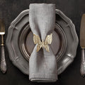 Gold Napkin Rings Set of 16 Butterfly Design - Elegant Table Accent