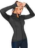 Womens Running Jacket Full Zip Up - Lightweight Breathable Fit