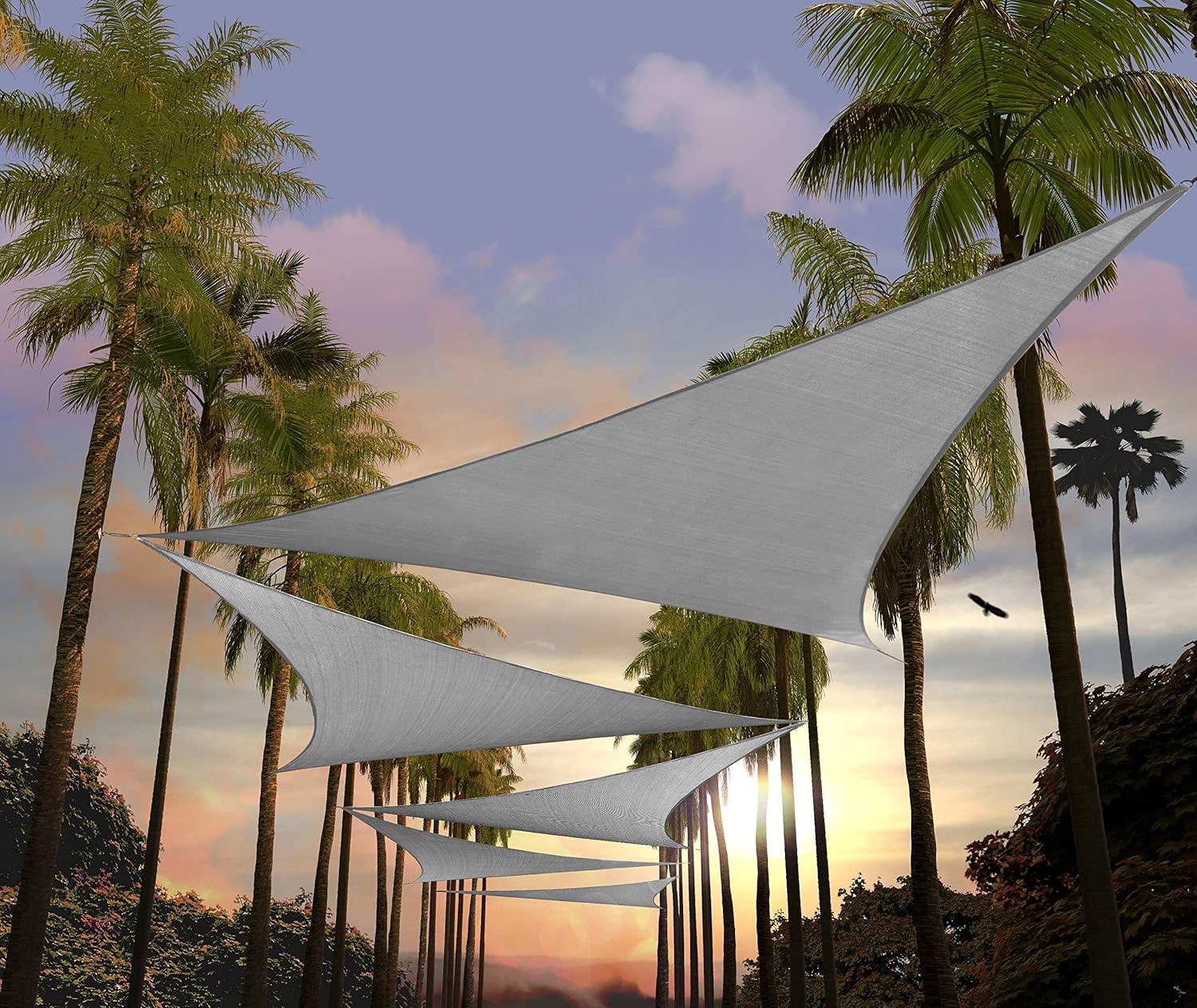 Amgo Custom Size 4ft x 4ft x 4ft Gray Triangle Sun Shade Sail