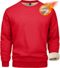 MAGCOMSEN Men's Sherpa Lined Sweatshirt - Warm Fleece Crewneck Comfort