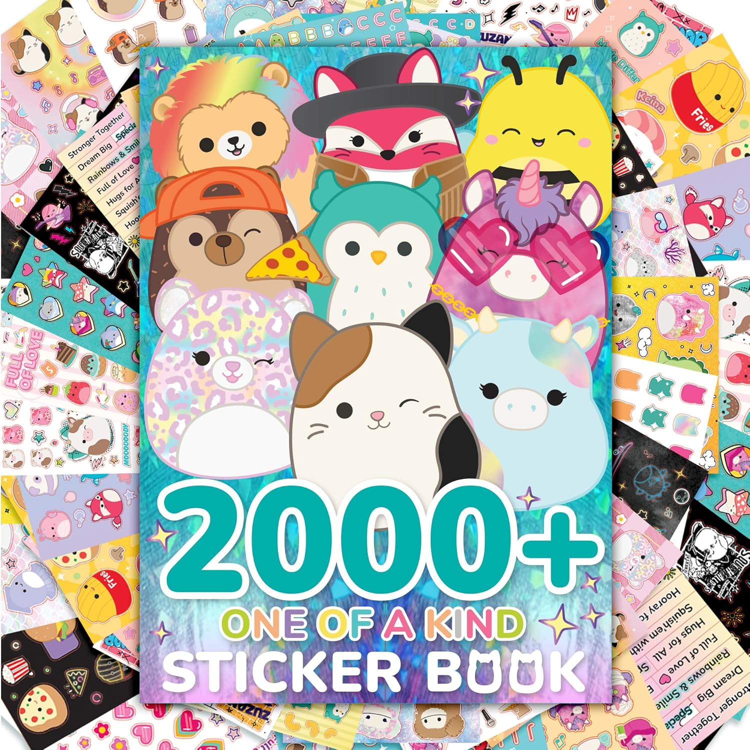 Kawaii Squishmallows Sticker Book, 43 Sheets, Cute Designs