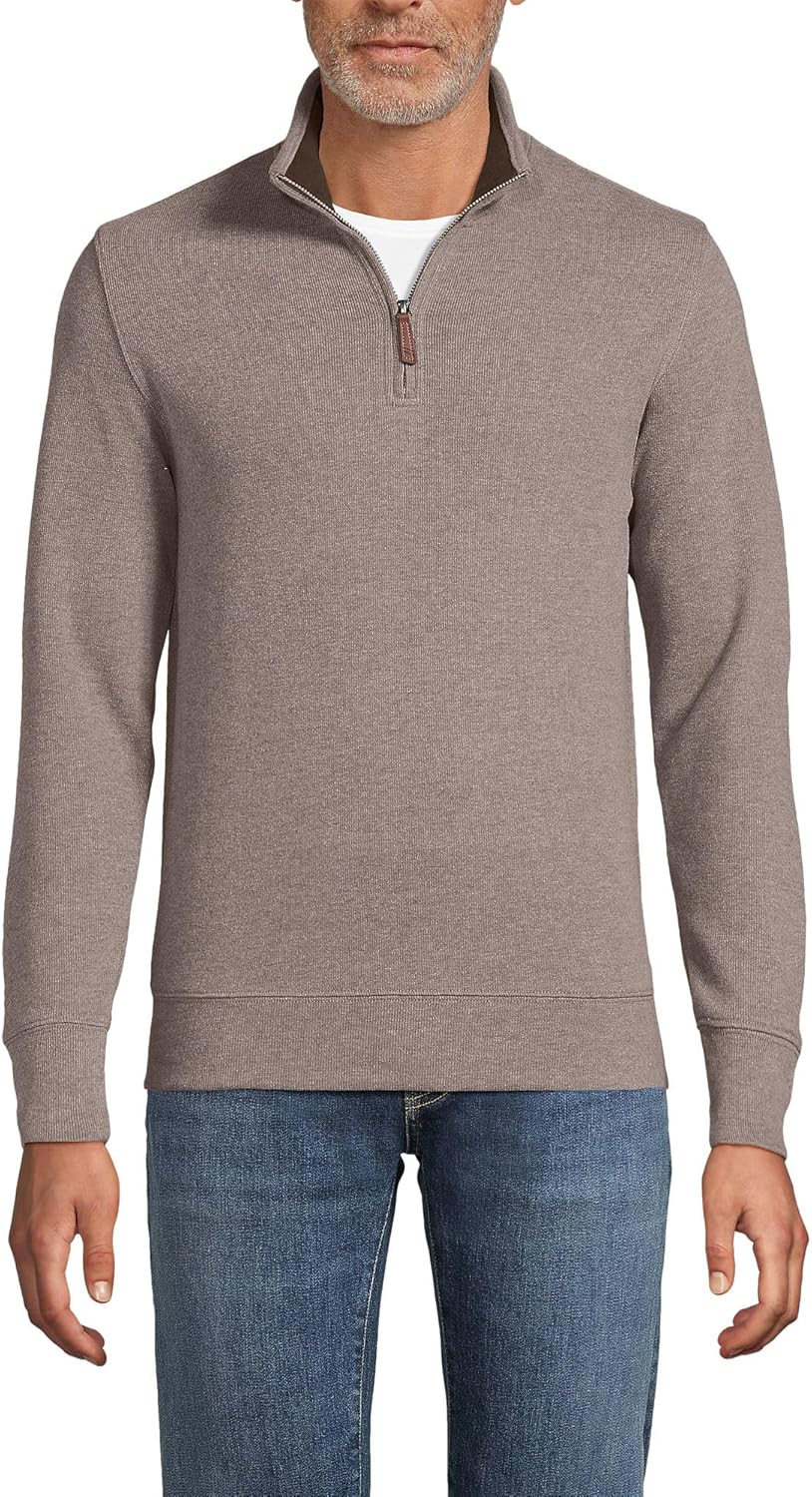 Lands' End Bedford Rib Quarter Zip Pullover Sweater Review