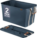 Collapsible Laundry Basket Hamper LUXE Navy Noir Cream 2Pack - Space