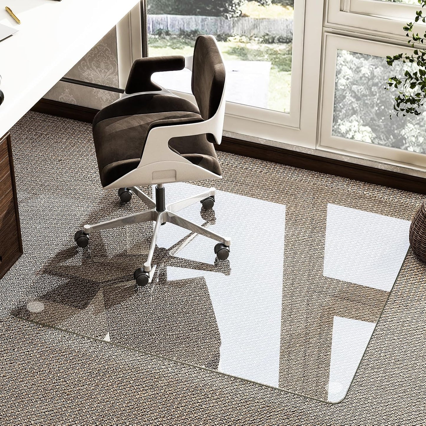HARRITPURE 46x46 Inch Glass Chair Mat - Protects Hardwood/Carpet