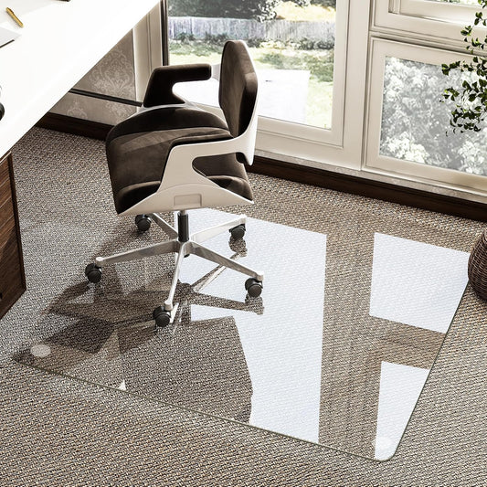 HARRITPURE 46x46 Inch Glass Chair Mat - Protects Hardwood/Carpet