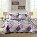 Twin Quilt Set Late Spring - Microfiber Reversible Patchwork Quilt