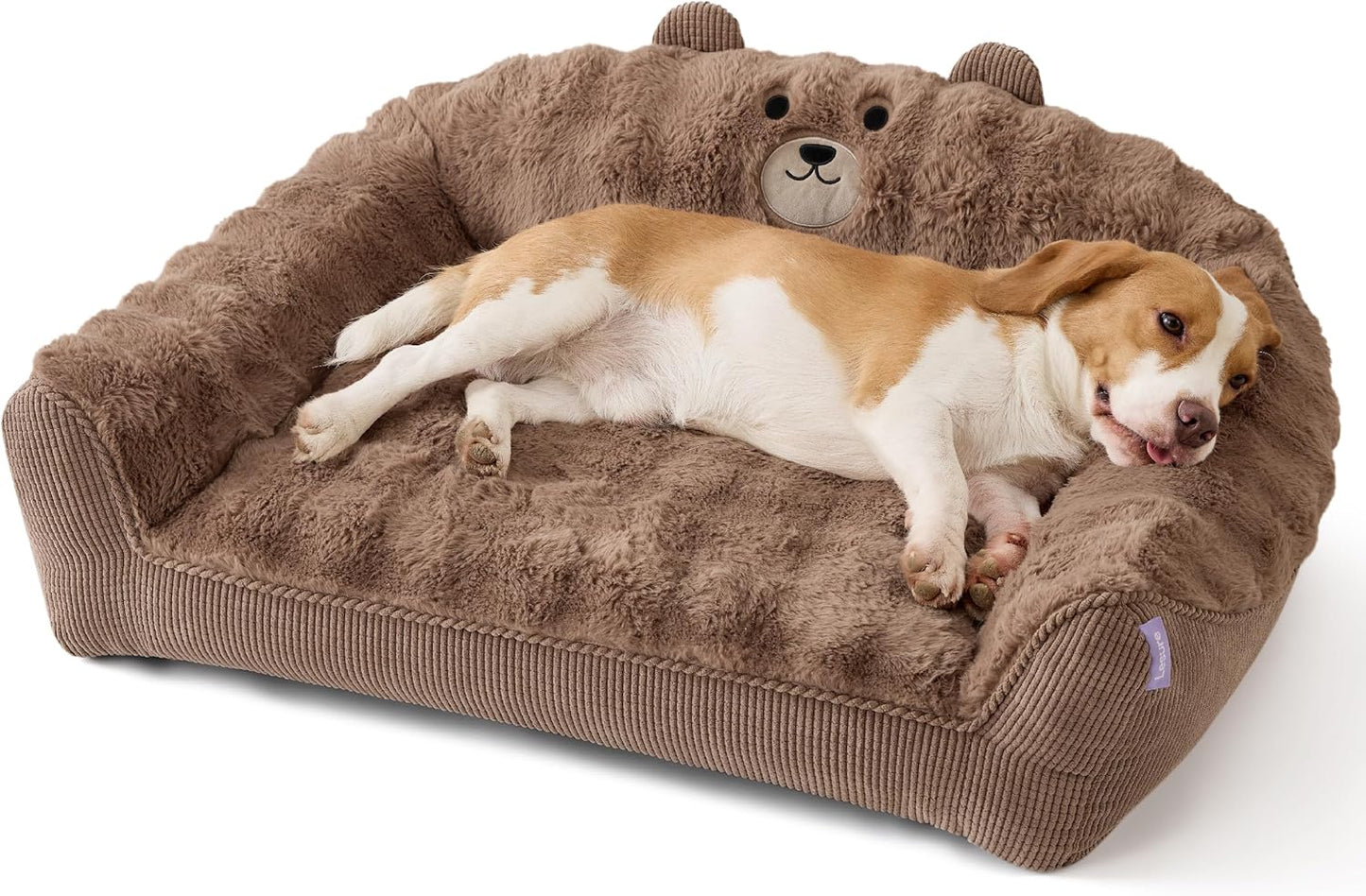 LE SURE Cute Dog Couch for Pets - Fluffy Bear Design Bed