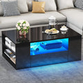 YITAHOME LED Glossy Coffee Table with Storage