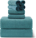 Smuge 8-Piece Turquoise Bath Towel Set - Oversized Quick-Dry Sheets