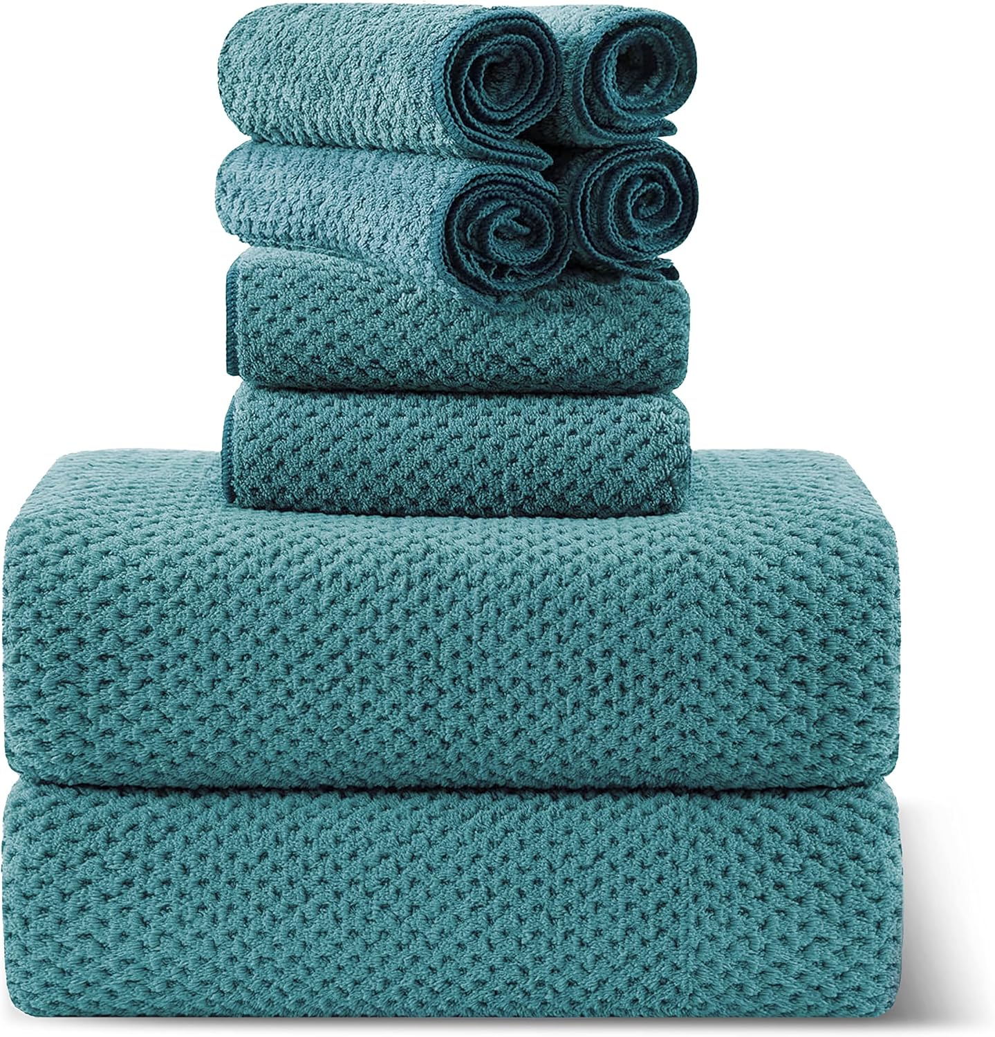 Smuge 8-Piece Turquoise Bath Towel Set for Ultimate Comfort