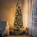 Belen 6.5ft Pencil Christmas Tree Prelit - Slim Full Look with Warm