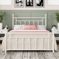 14 Inch Full Size Metal Platform Bed Frame with Victorian Headboard