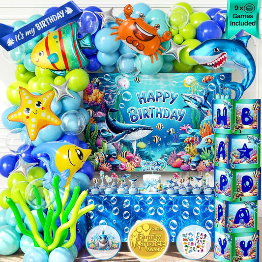 179 PCS Under the Sea Party Decorations for Kids' Birthdays