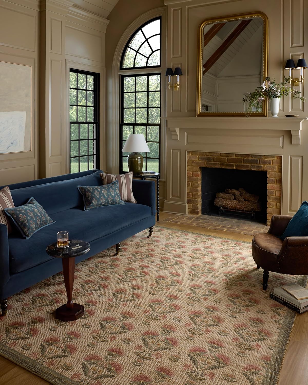 Chris Loves Julia Rue Collection Floral Accent Rug for Home