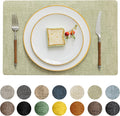 Vinyl Placemats Set of 6 - Heat Resistant, Waterproof Table Mats