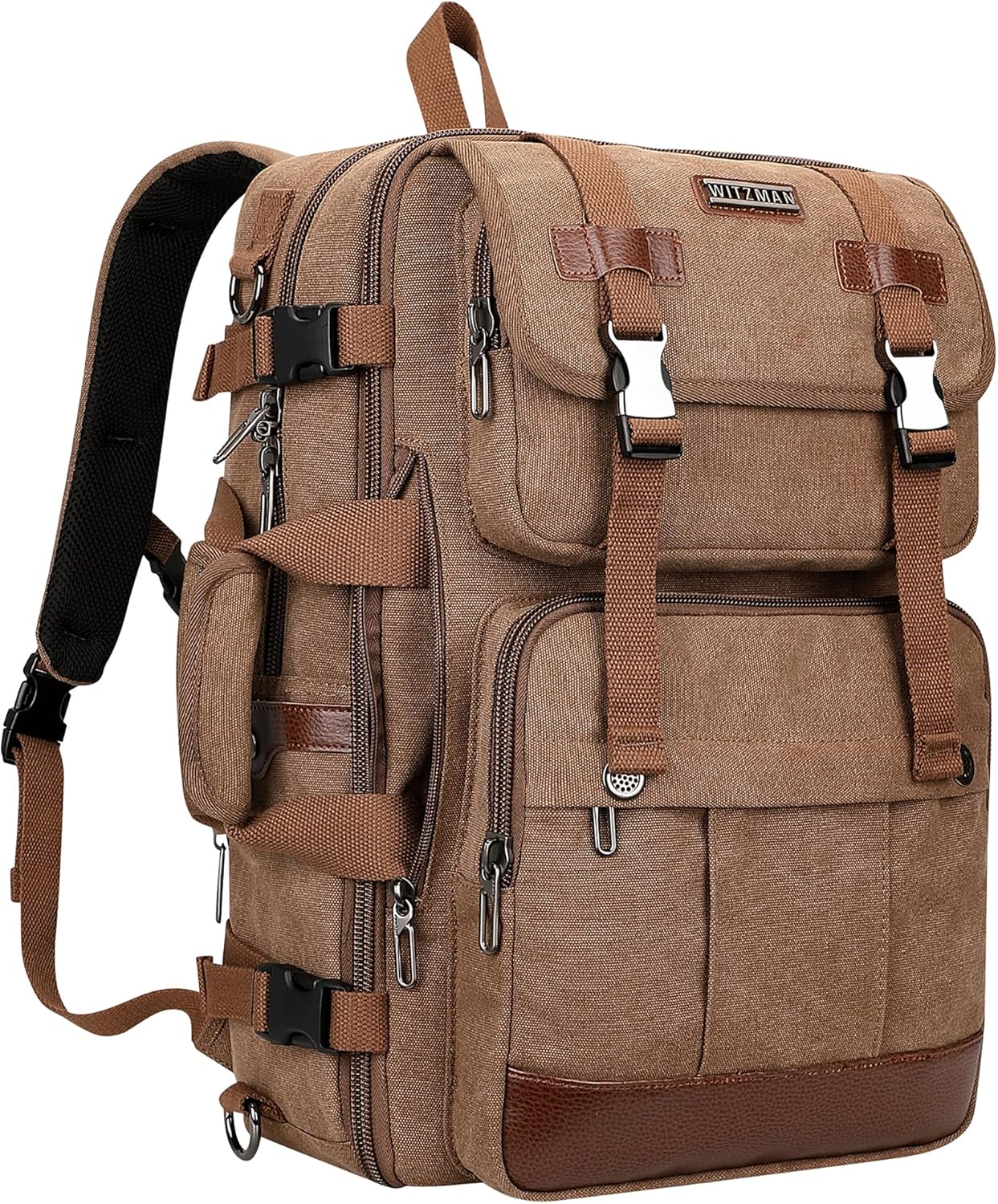 WITZMAN Canvas Travel Backpack for Men Large Laptop Backpack