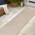 Hallie High-Low Curve Beige/Cream Runner Rug - Easy-Clean