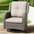 Mixed Grey/Beige Swivel Rocker Patio Chair - Smooth Rocking Comfort