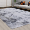 Abstract Shag Area Rug Light Grey 5 ft x 7.9 ft - Ultra Soft Plush
